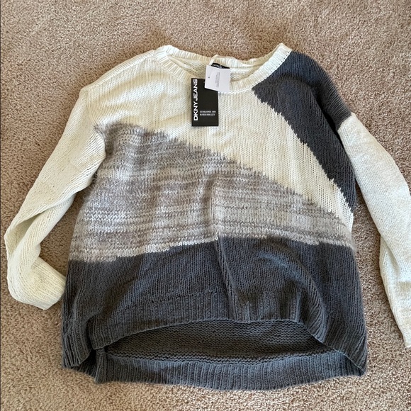 DKNY Black and White Crew Neck Sweater - Picture 5 of 5